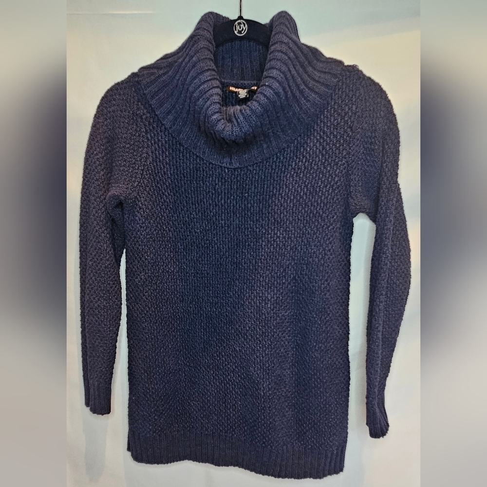 Hilary Radley Blue Turtleneck Sweater Textured Knit